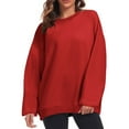 thumbnail image 2 of Timegard Crewneck Sweatshirts Women Fall Winter Casual Comfy Solid Color Long Sleeve Tops Pullover, 2 of 6