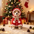 thumbnail image 7 of Dog Cat Christmas Costume for Small Medium Pets Holiday Outfit with Hood Soft Stretchy Pet Apparel for Party Photo Shoot, Adjustable Festive Sweatshirt for Puppy Kitten, Style B, Pet Clothes, 7 of 7