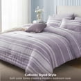 thumbnail image 2 of U by Bedsure Twin/Twin-XL Comforter Set Purple, 5 Pieces Reversible Bed in a Bag, Striped Dorm Bedding Set, All-Season, 2 of 10