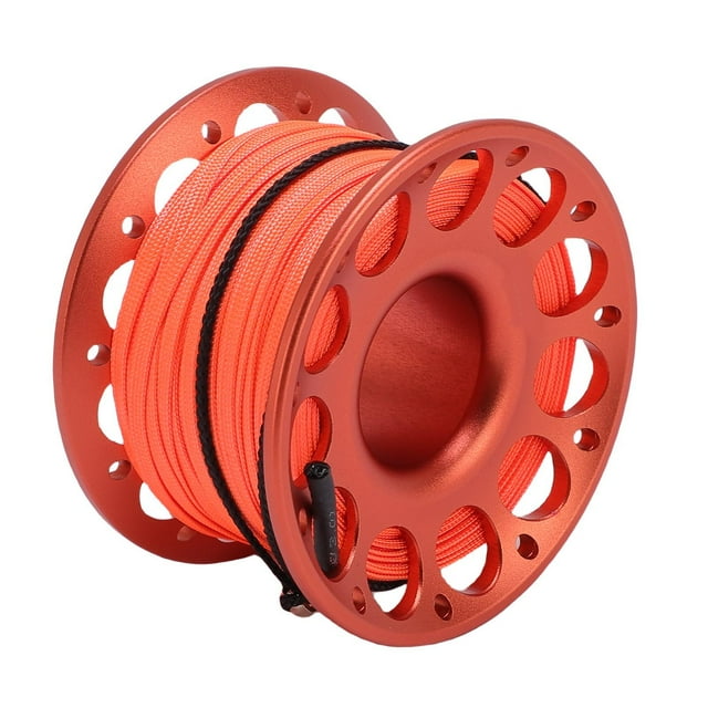 Fishing Line Reel, 30m / 98.43ft Aluminum Diving Reel Aviation Multi Purpose Finger Spool With Double Ended Hooks