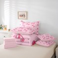 thumbnail image 6 of Erosebridal Cute Pink Bowknot Kids 7-Piece Twin Bedding Sets,Kawaii Coquette Bowtie Bedding Comforter Set For Girls,Pink Reversible, 6 of 7