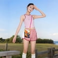 thumbnail image 3 of Lightweight Crossbody Cell Phone Purse Bag with Arm Band, Wallet & Key Pouch for Walking, Travel and Hiking, Leafs Vibe, Fuchusia, 3 of 7