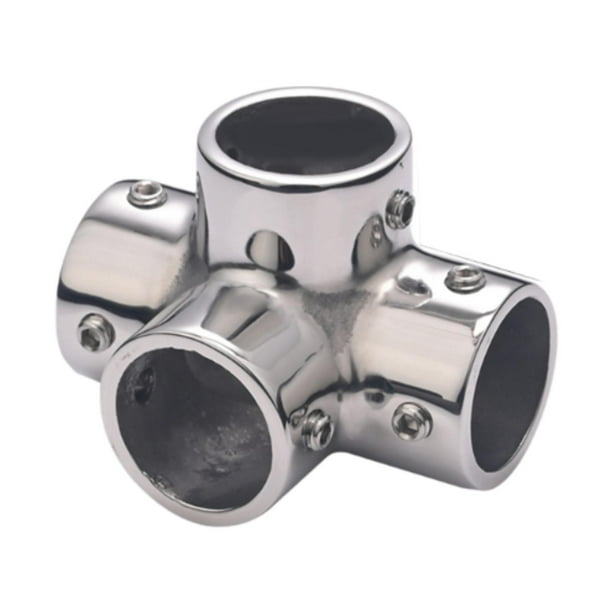 Conector de tubo marino, pieza de reparación de Hardware marino, accesorio de pasamanos para barco Ángulo recto de 4 vías