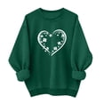thumbnail image 2 of BLTIBY St. Patrick's Day Sweatshirts for Women Shamrock Clover Printed Crew Neck Long Sleeve Shirts Irish Blouse Casual Fashion Pullover Top Green 6 L, 2 of 6