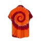 thumbnail image 4 of Ceisia Men's Slim-Fit Spiral Tie-Dye Short Sleeve Button-Down Shirt Orange XXL Gifts, 4 of 6
