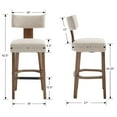 thumbnail image 5 of Guyou 30" Bar Stool Set of 6, Modern Linen Upholstered Counter Height Barstools with Hardwood Frame, Wooden Farmhouse Kitchen Island Chairs for Bar Restaurant, Beige, 5 of 10