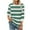 Green, variant on Bmawag Womens Shirts Plus Size 3/4 Sleeves Crew Neck Striped Lightweight Tops Blouses Casual Loose Women's Trendy Fashion T-Shirts Army Green XXL