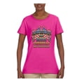 thumbnail image 2 of American By Birth Christian By Choice USA Flag Inspirational/Christian Womens Graphic T-Shirt, Fuschia, Small, 2 of 3