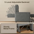 thumbnail image 5 of Aiho 3-in-1 Loveseat Sofa Bed with Armrest Storage, Compact Sleeper for Bedroom, Dark Gray, 5 of 10