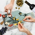 thumbnail image 4 of Paris Cutting Board, Grunge Illustration of Eiffel with Lanterns European Lifestyle Culture Art, Decorative Tempered Glass Cutting and Serving Board, Wine Bottle Shape, Red Black Yellow, by Ambesonne, 4 of 5