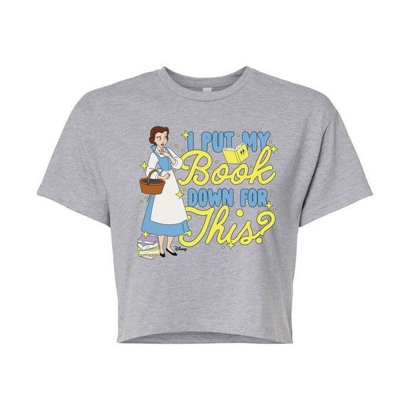 Disney Princess - Belle Put My Book Down - Junior's Cropped T-Shirt