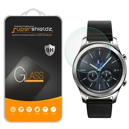 [2-Pack] Supershieldz for Samsung Gear S3 Classic Tempered Glass Screen Protector, Anti-Scratch, Anti-Fingerprint, Bubble Free