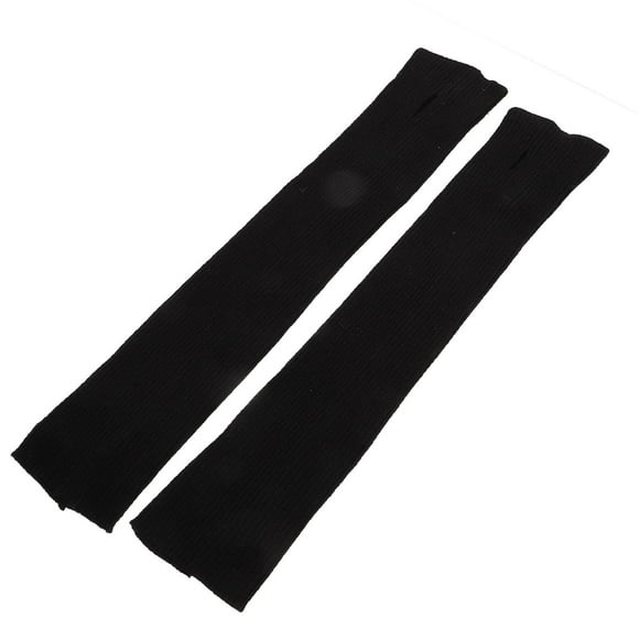 1 par de mangas de brazo de punto de invierno cubre el brazo de calentamiento de la mano de mangas de la sola tejido