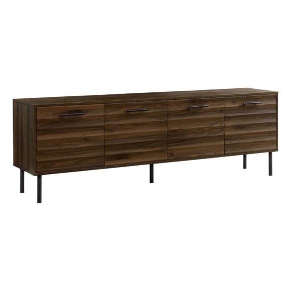 Monarch Specialties Meuble Tv, 72 Pouces, Console, Centre De Divertissement Média, Armoire De Rangement, Stratifié Brun, Métal Noir, Transitionnel