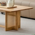 thumbnail image 5 of [Luckynote]Chinese style log wind Imitation rattan tea table rectangular solid wood coffee table small family living room tea table, 5 of 10