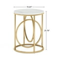 thumbnail image 5 of Tribesigns Morden Round End Table with Faux Marble White Top, 20" Sofa Side Table Coffee Table Cocktail Table with Unique Gold O-shaped Base for Living Room Bedroom, 5 of 5