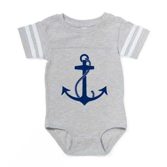 CafePress - Anchor_Blue - Cute Infant Baby Football Bodysuit