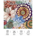 thumbnail image 5 of Boho Floral Wrap Around Bed Skirts for Queen Bed 16" Drop,Bed Skirt with Adjustable Elastic Belt Dust Ruffle Bed Valance for Bedroom Hotel Bohemia Colorful Mandalas Botanical Flower Bed Frame Cover, 5 of 7
