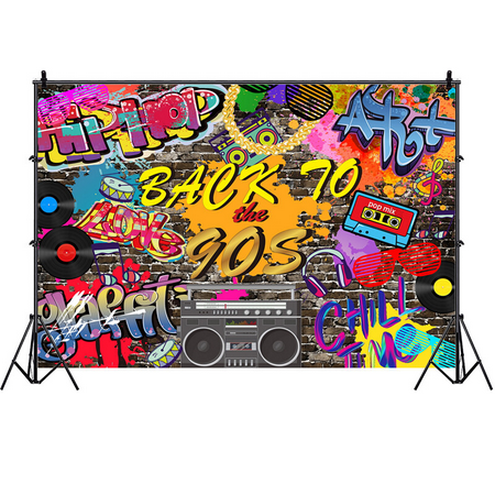 90s Backdrop Hip Hop Dance Music Disco Phootshoot Party Photo Background Banner