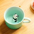 thumbnail image 1 of Taza de café 3D con diseño de panda sorpresa, taza de cerámica con animales de dibujos animados, animal bebé en el interior, la mejor taza de oficina y regalo de cumpleaños, 8 onzas (panda), 1 of 5