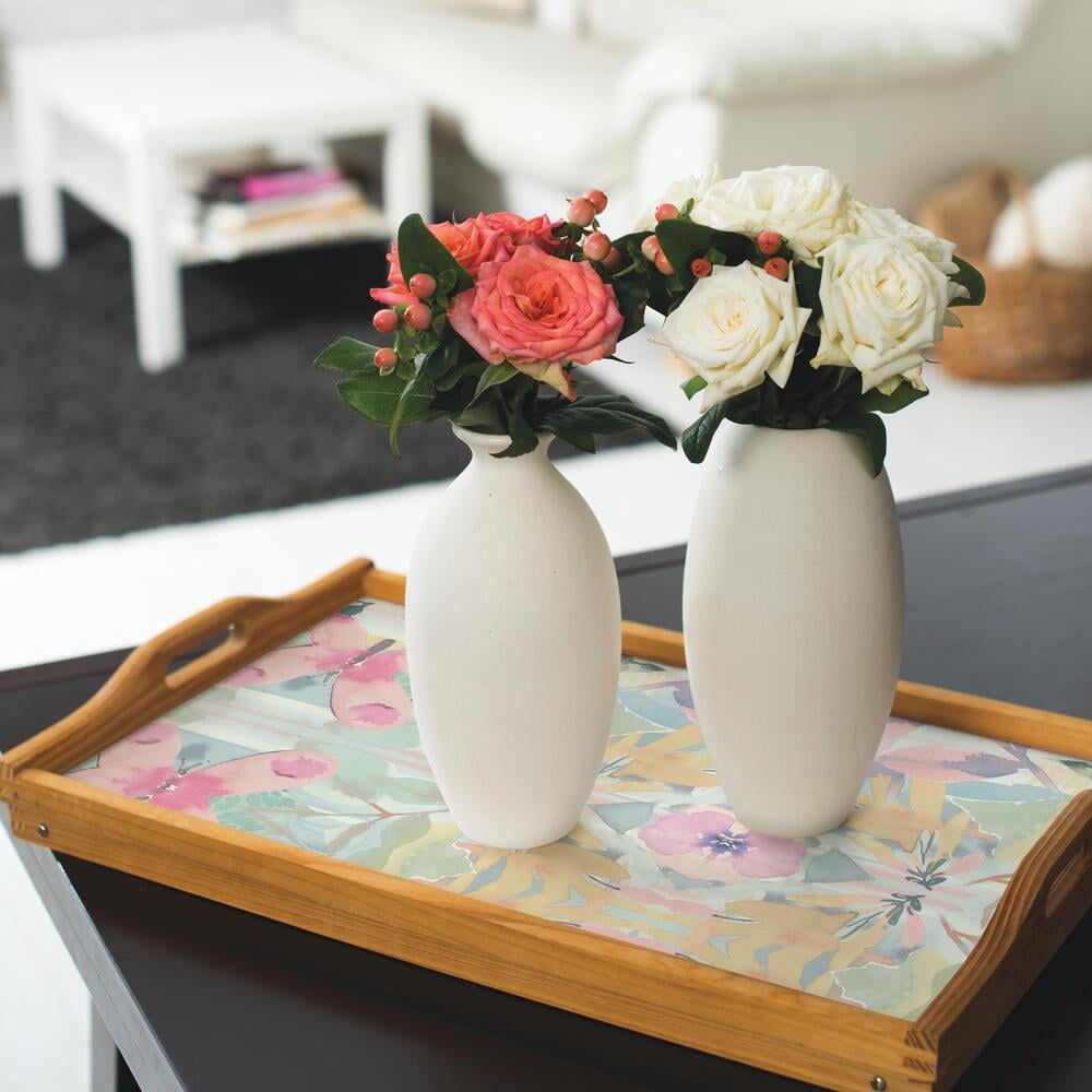 Synchronized Floral Pink Peel and Stick Wallpaper
