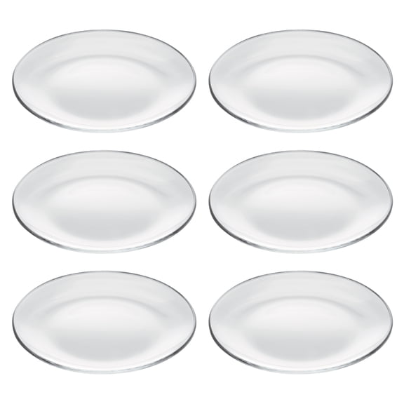 Barski Glass Dessert Plates, Clear, 6" Diameter, Set of 6, Made in Europe – Ideal for salad, dessert, and appetizers
