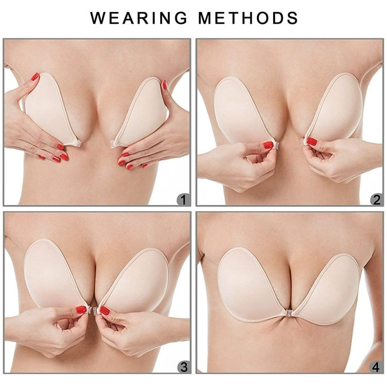 SOMER 2 Pairs Backless Bra, Sticky Bra, Reusable Adhesive Bra, Strapless  Bras for Women, Push Up Backless Strapless Bra for Backless Dress Top, Adhesive  Invisible Lift Up Bras with Nipple Covers 
