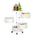 thumbnail image 1 of TFixol Rotating 4-Tier Kitchen Storage Rack with Magnetic Closure, Multi-Functional Round Stand for Fruits, Vegetables, and Snacks, Movable and Easy Assembly, White, 1 of 6