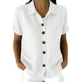 thumbnail image 2 of Yievot Button Down Shirts for Women Collared Roll-Up Short Sleeve Lightweight Breathable Tops, 2 of 5