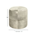 thumbnail image 4 of DecMode Leather Handmade Cowhide Stool with Patchwork Pattern, Gray, 4 of 13