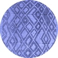 thumbnail image 1 of Ahgly Company Indoor Round Abstract Blue Modern Area Rugs, 6' Round, 1 of 4