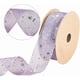 thumbnail image 5 of Cinta de organza de poliéster de gasa con estampado de estrellas moradas y purpurina transparente de 20 yardas y 1 5/8 pulgadas con estrellas plateadas, 5 of 9