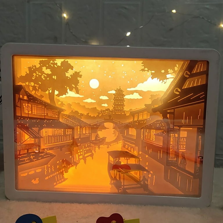 Washranp Valentines Day Gifts 3D Paper Carving Lamp Papercut Light