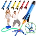 thumbnail image 1 of 1 Set Deluxe Foot-Powered Rocket Launcher Toy - Outdoor Sports Catapult with Soaring Air Rockets - Durable Plastic Construction for Endless Fun, 1 of 5