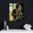 thumbnail image 4 of COMIO  Black Jazz Canvas Wall Art Modern African American Saxophone Player Painting Music Picture Prints Cool Men Bedroom Decor, 4 of 4
