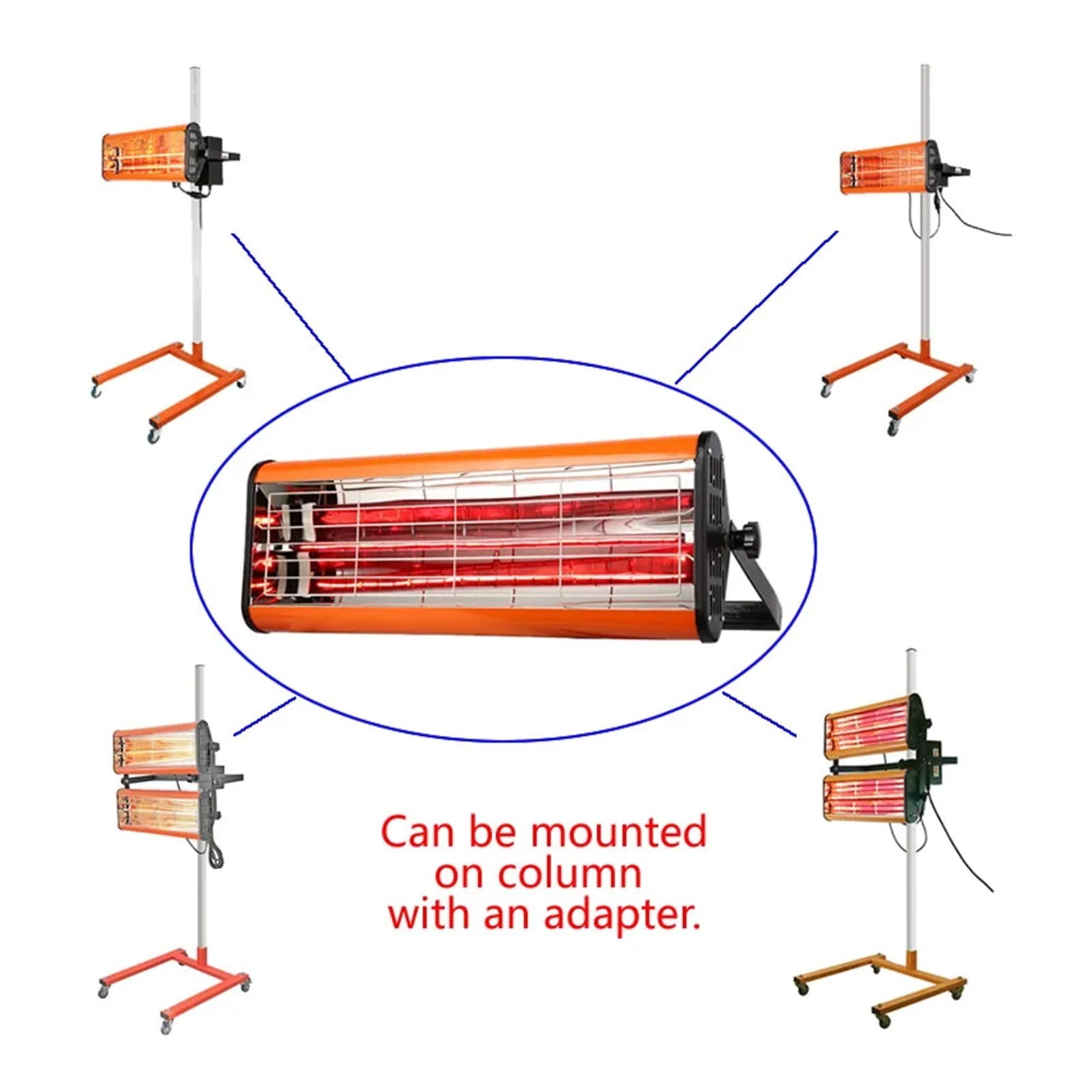Handheld Shortwave Infrared Lamp Spray Booth Electric Heater for Car Paint Drying in Garage or Bodyshop ,High Heat Dissipation Performance