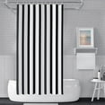 thumbnail image 2 of 72x84inch Black White Shower Curtain Sets Decor Black and White Vertical Stripes Decor Modern Fashion Simple Bathroom Curtain for Home Bathtub Stall Decoration Hooks Included, 2 of 6