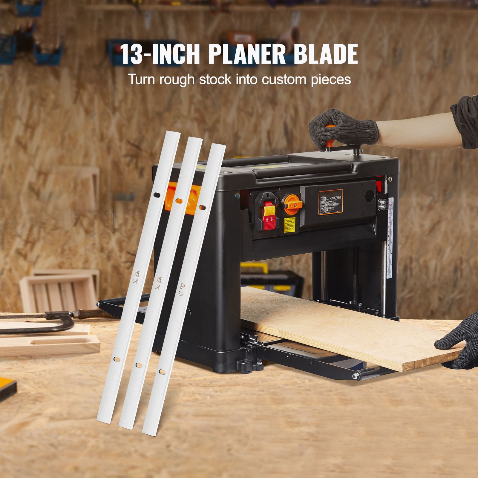 High-Speed Steel Planer Knives 2mm Thickened, HRC55-60 Hardness Quench Hardened, Sharp Durable Replacement Blades for Electric Planer Woodworking