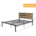 thumbnail image 7 of Sha Cerlin Dark Brown Queen Size Metal Platform Bed Frame with Wooden Headboard & Underbed Storage, Adult, 7 of 7
