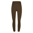 thumbnail image 4 of ibuvkizy High Waisted Leggings for Women Tummy Control,Women's Solid Color Yoga Exercise Leggings Casual Pants Leggings Brown,S, 4 of 4