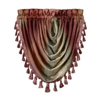 Woven Trends Valances for Windows, Ombre Curtains Modern Semi-Sheer Valance, Luxurious Window Treatment for Livingroom, Bedroom and Kitchen, 46" x 42" Single Waterfall Valance, Burgundy