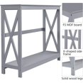 thumbnail image 5 of SSyao 2 Tier X-Design Console Table Sofa Side Table with Storage Shelf for Living Room Narrow Space, Entryway and Hallway-without Power Outlet-Grey, 5 of 10