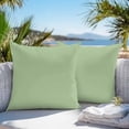 thumbnail image 4 of Outdoor Pillow Cover Sage Green Set of 2 Waterproof Throw Pillowcases Solid Green Color Decorative Patio Furniture Pillows for Couch Garden Indoor & Outdoor Use, 4 of 9