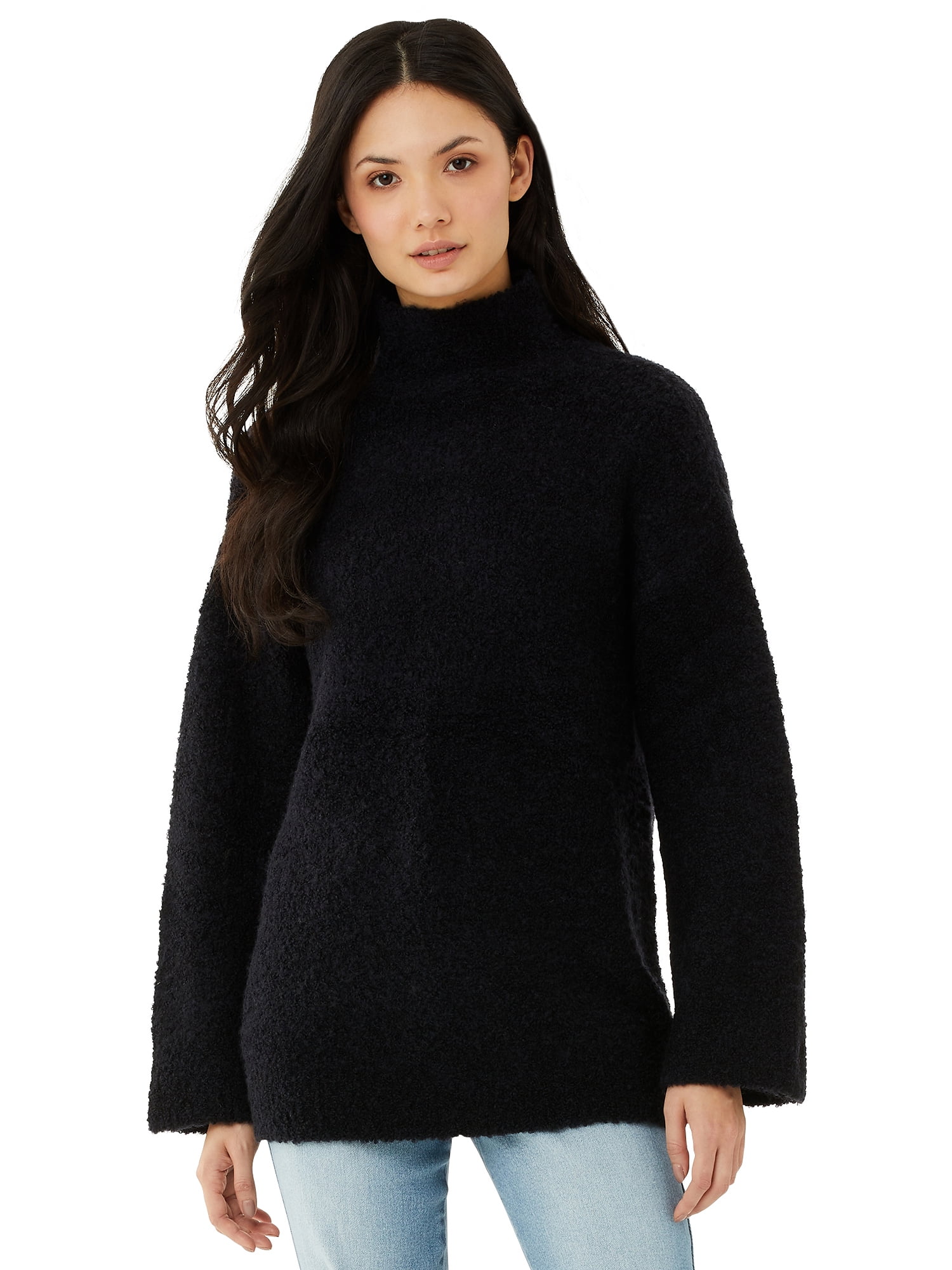 Scoop Women's Cozy Funnel Neck Tunic Sweater - Walmart.com