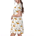thumbnail image 2 of Easygdp Rabbit And Carrot para Vestido Transpirable de Mujer, Vestido Suelto de Manga Corta con Pliegues y Bolsillos para el Verano, 2 of 6