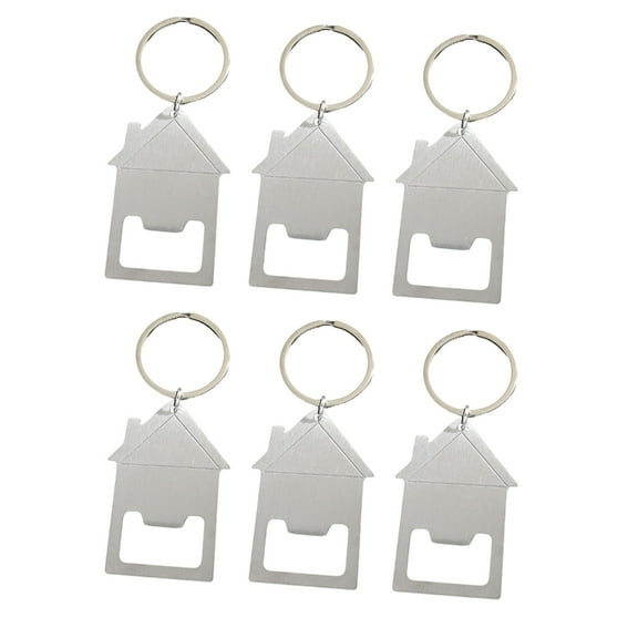 6 Pcs/Set House Keychains Metal Kerings with House Small House Shaped Pendant Key Chain Car Key Chain Decorations