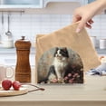 thumbnail image 6 of Dailycode 2 Pack Napkin Holder for Table Acrylic Kitchen Paper Tissue Dispenser, Fluffy Cat Sitting in Wildflowers, 6 of 9