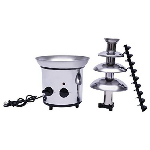 4-Tier Chocolate Fondue Fountain, 110V 170W Electric Stainless Steel Chocolate Melting Fondue Fountain, Chocolate Melts for Melting Chocolate, Candy, Butter, Cheese, Caramel