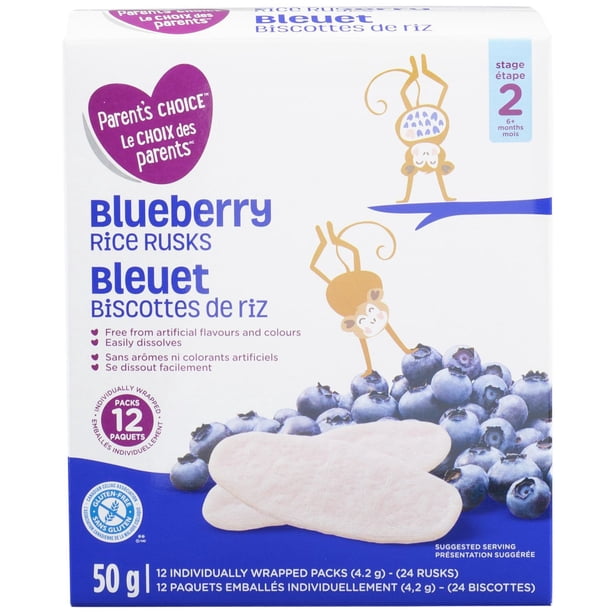 Baby Rice Rusk Blue Parent’s Choice Blueberry Rice Rusks - Walmart.ca