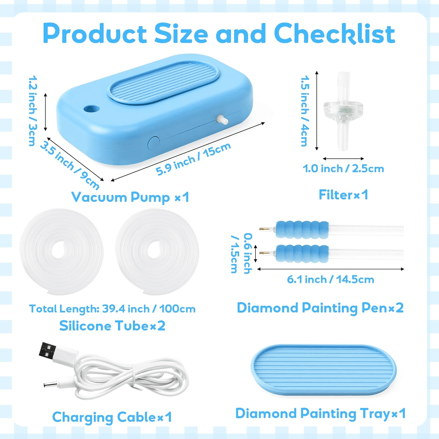 MALLMALL6 Electric Diamond Art Pens Tools Usb Powered Diamond Suction Device For Craft，Not Included Batterys and Plug,Blue